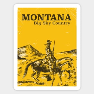 Montana Cowboy Vintage travel poster Sticker